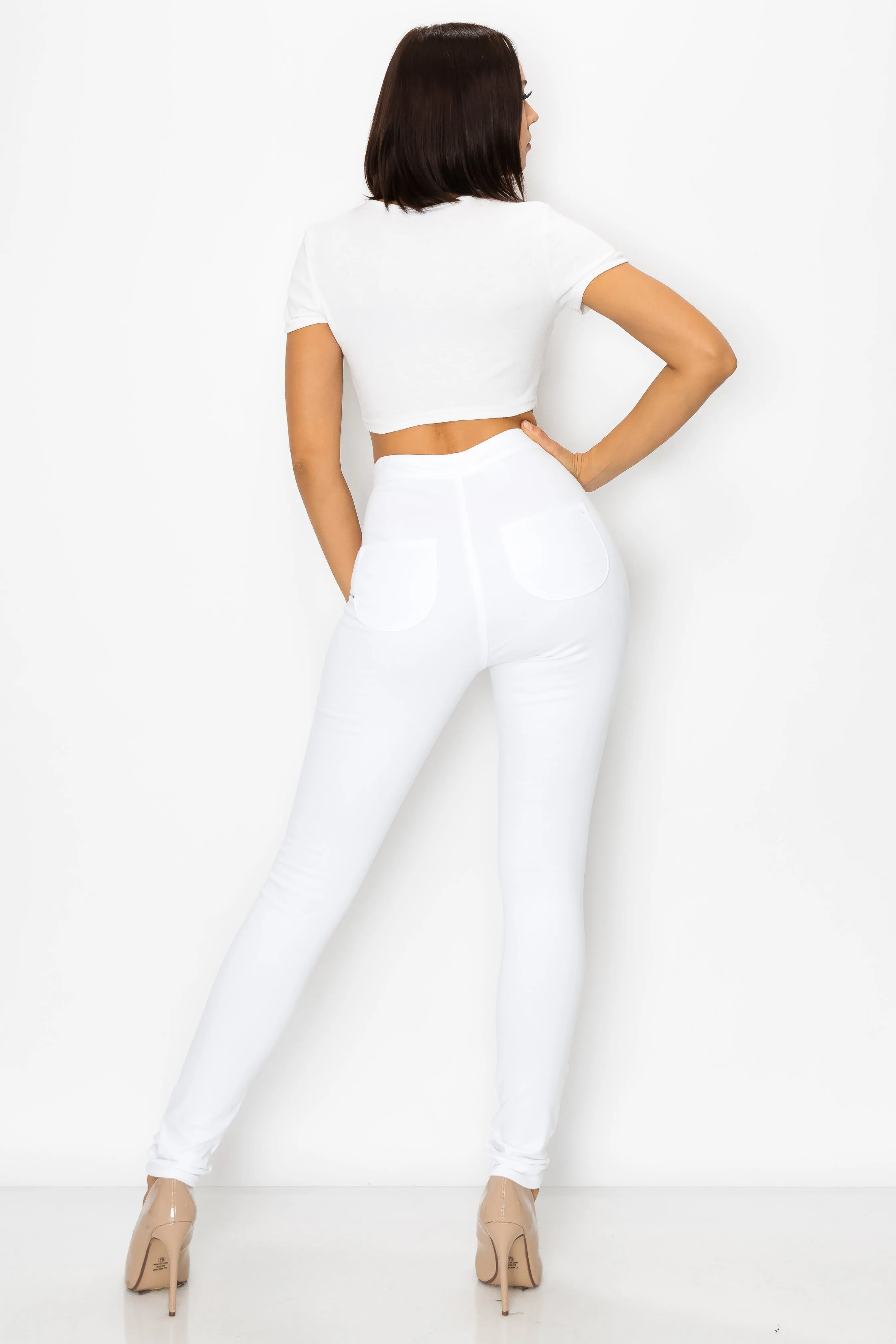 1166 Women's Super High Waisted Color Skinny Jeans