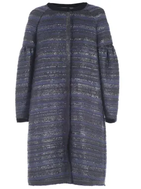 Alberta Ferretti Tweed Dropped Shoulder Coat