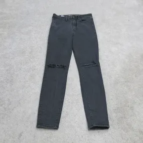 American Eagle Womens Skinny Leg Jeans Denim Super Stretch High Rise Black SZ 6R