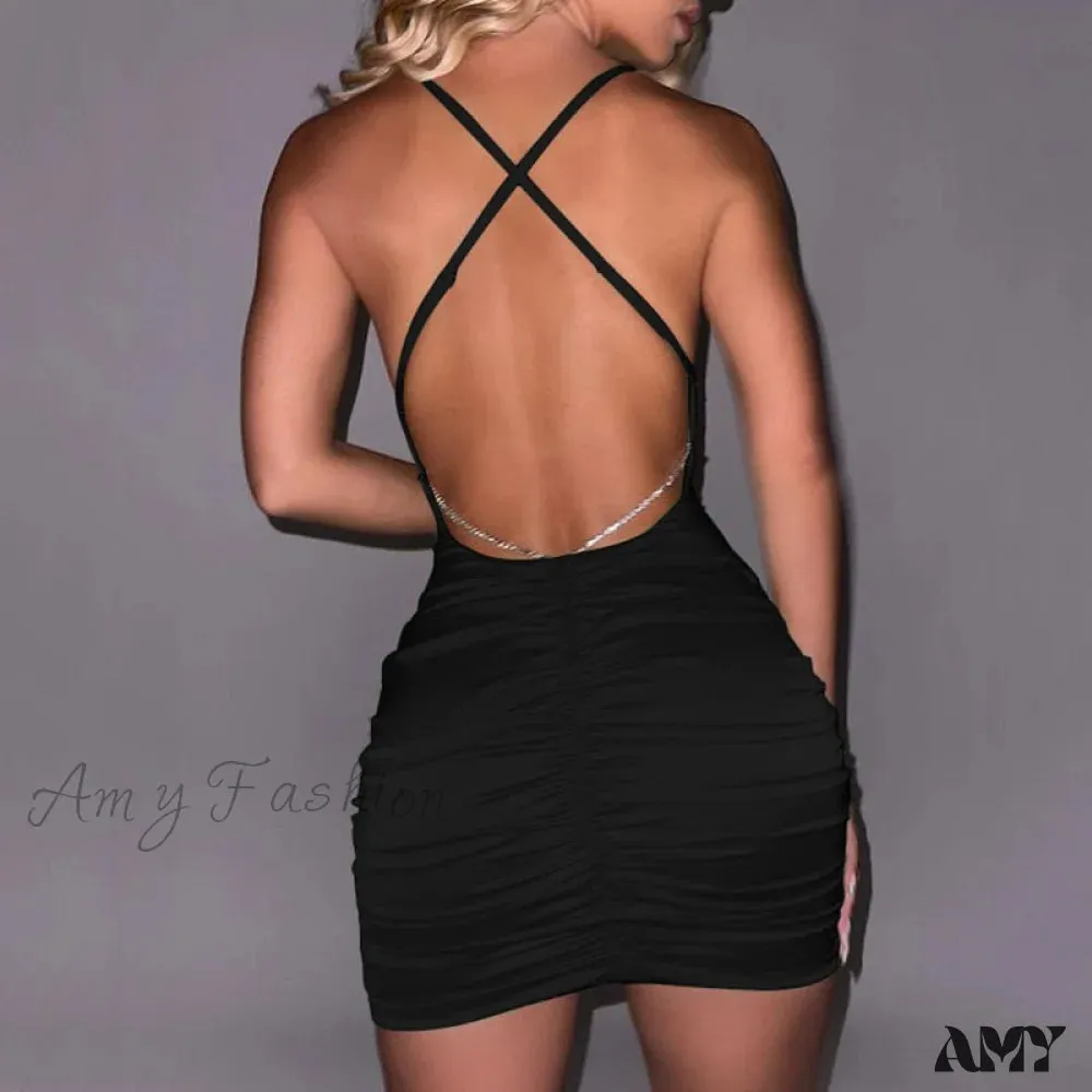 Amy Fashion - Backless Elegant Y2K Party Bodycon Dresses