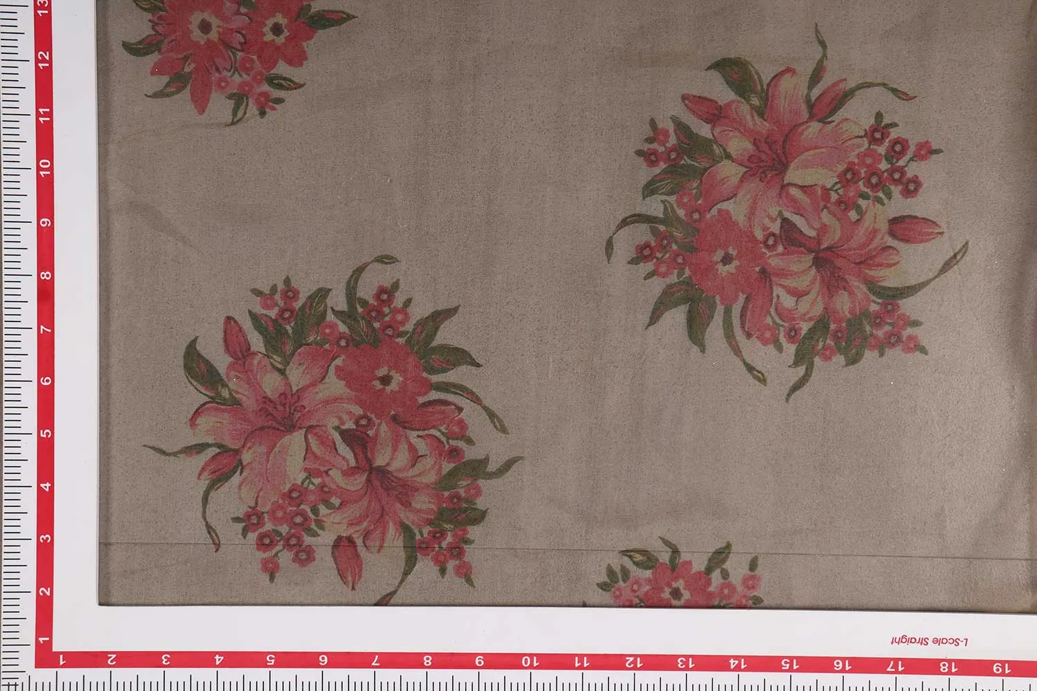 Beige Printed Organza Fabric