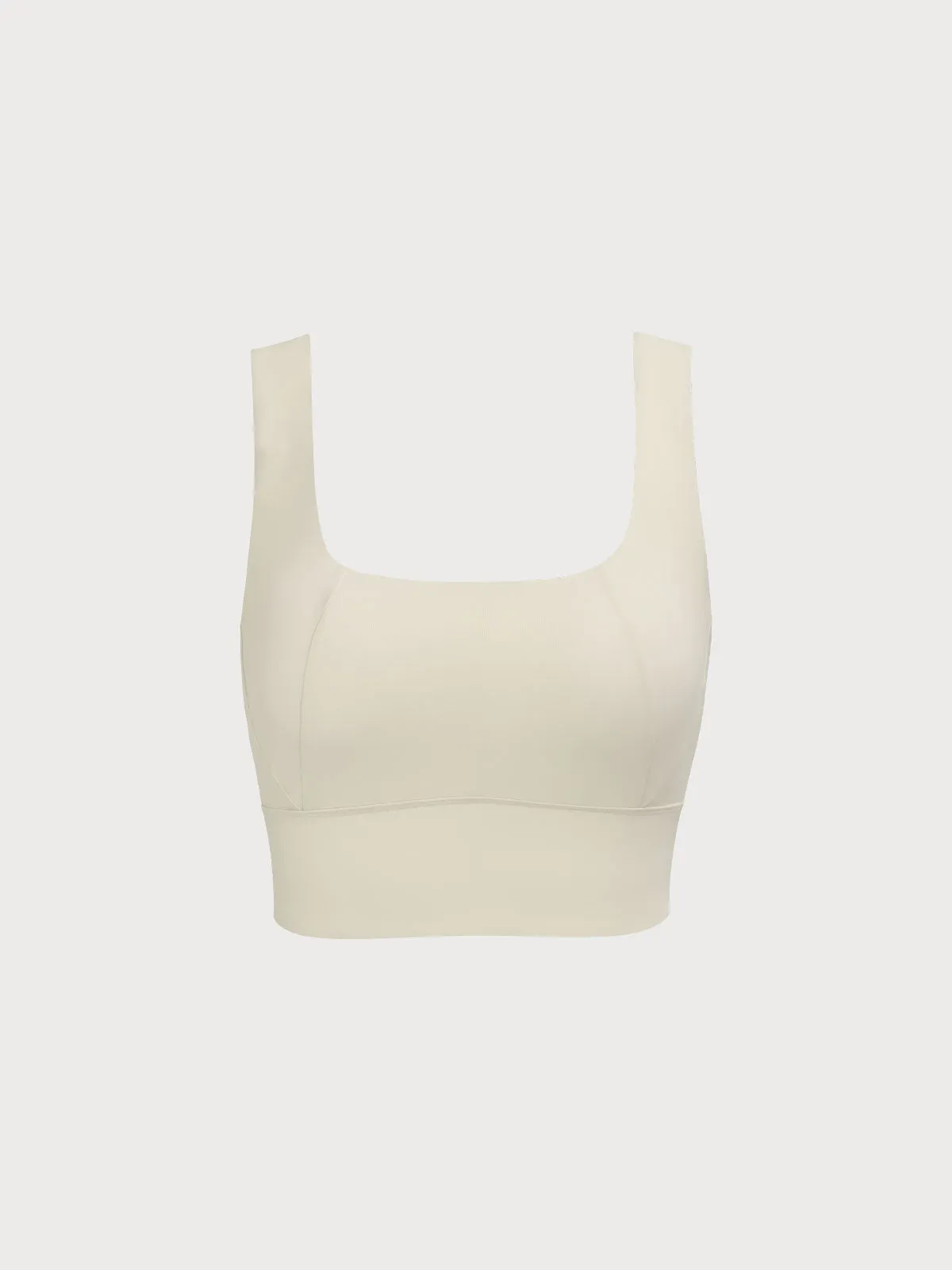 Beige U-Neck Tank Top--Light Support