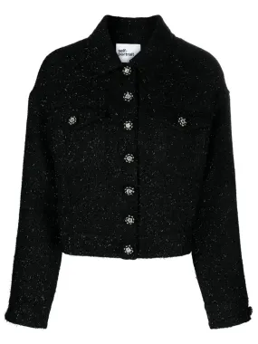 Black Boucle Oversized Jacket