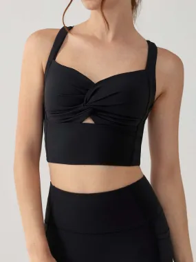 Black Twist X Cross Cami Top - Light Support