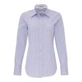 Blue and Camel Striped Shirt