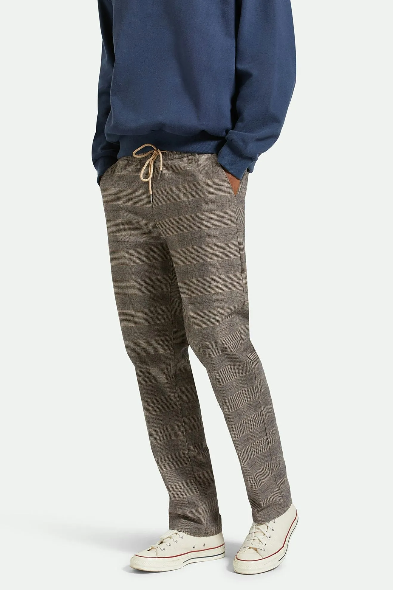 Broadway Houndstooth E-waist Relaxed Pant - Brown/Cream Houndstooth