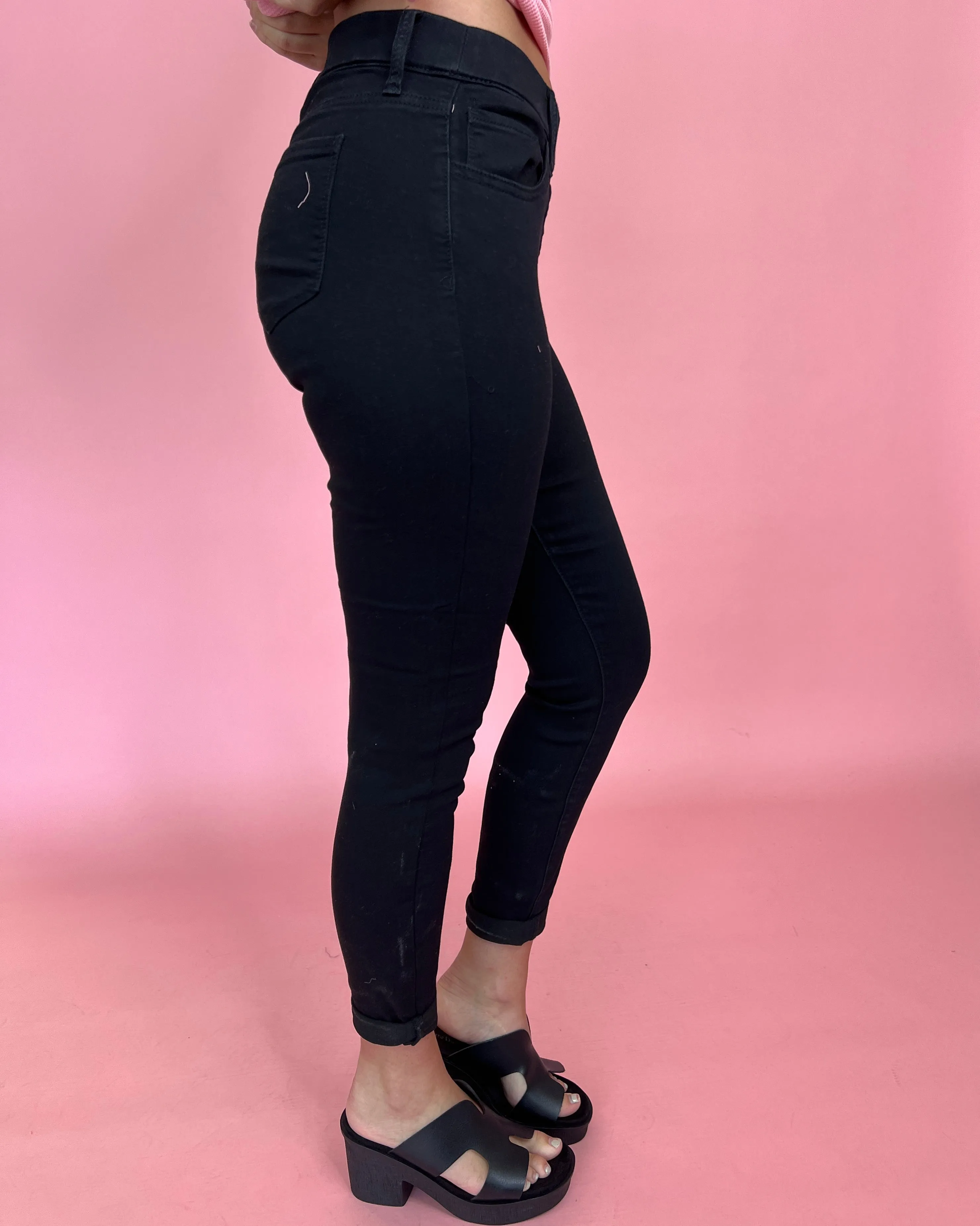 Casual Feelings Black Pull On Skinny Jeans