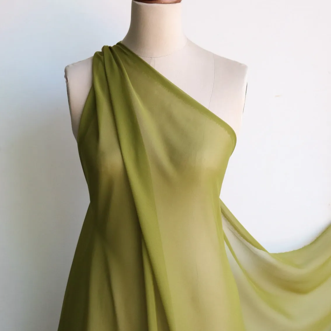 Chartreuse Silk Georgette