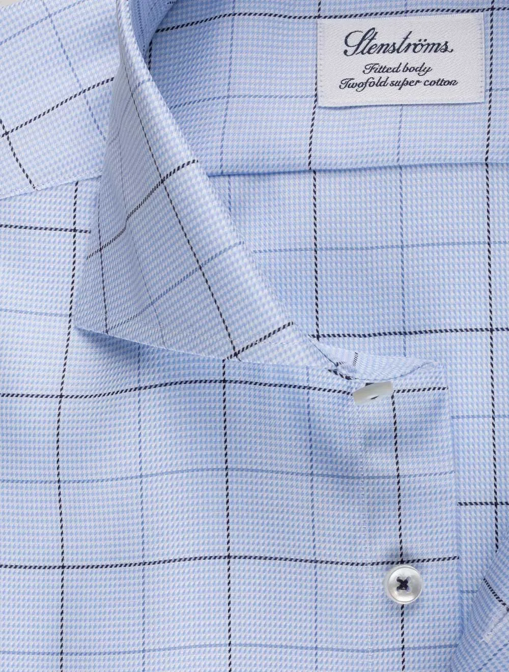 Checked Twill Shirt Blue