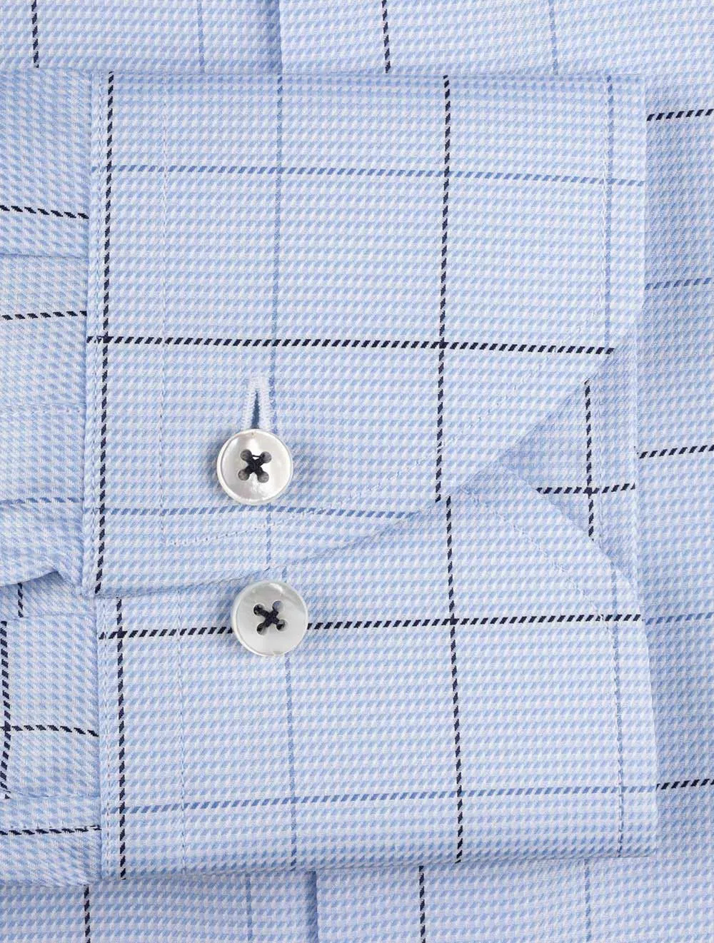 Checked Twill Shirt Blue