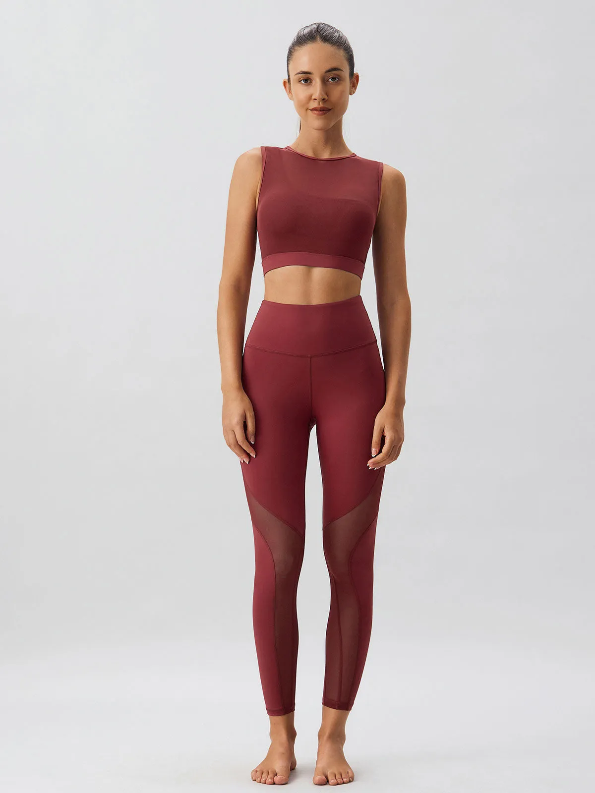 Dark Red Mesh Tank Top - High Support