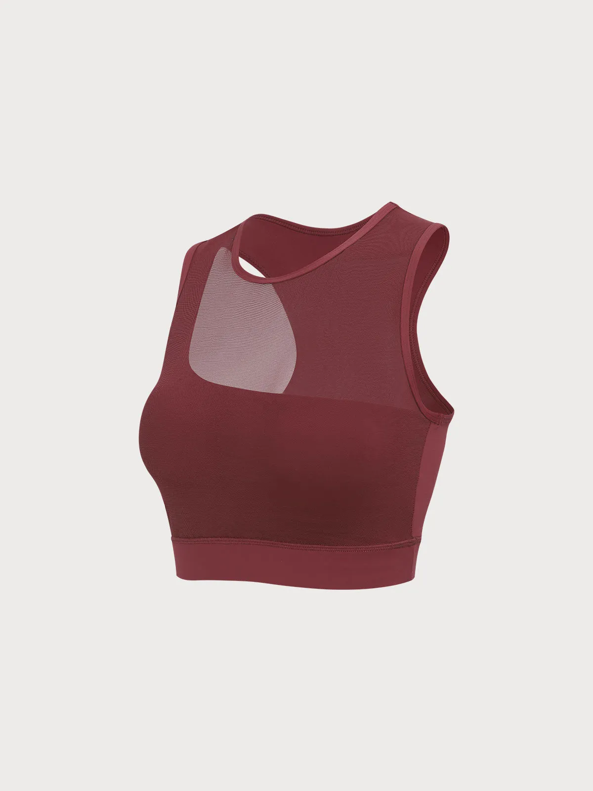 Dark Red Mesh Tank Top - High Support