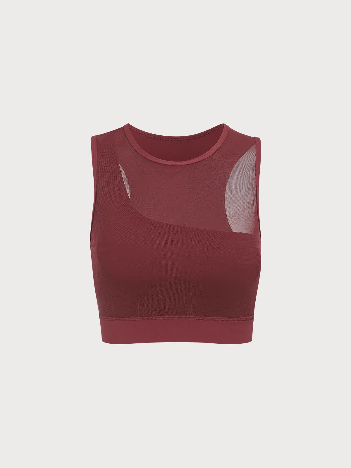 Dark Red Mesh Tank Top - High Support