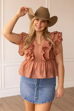 Desert Rose Ruffled Blouse