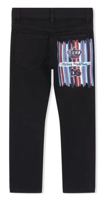 DOLCE & GABBANA KIDS - painted stripe skinny jeans