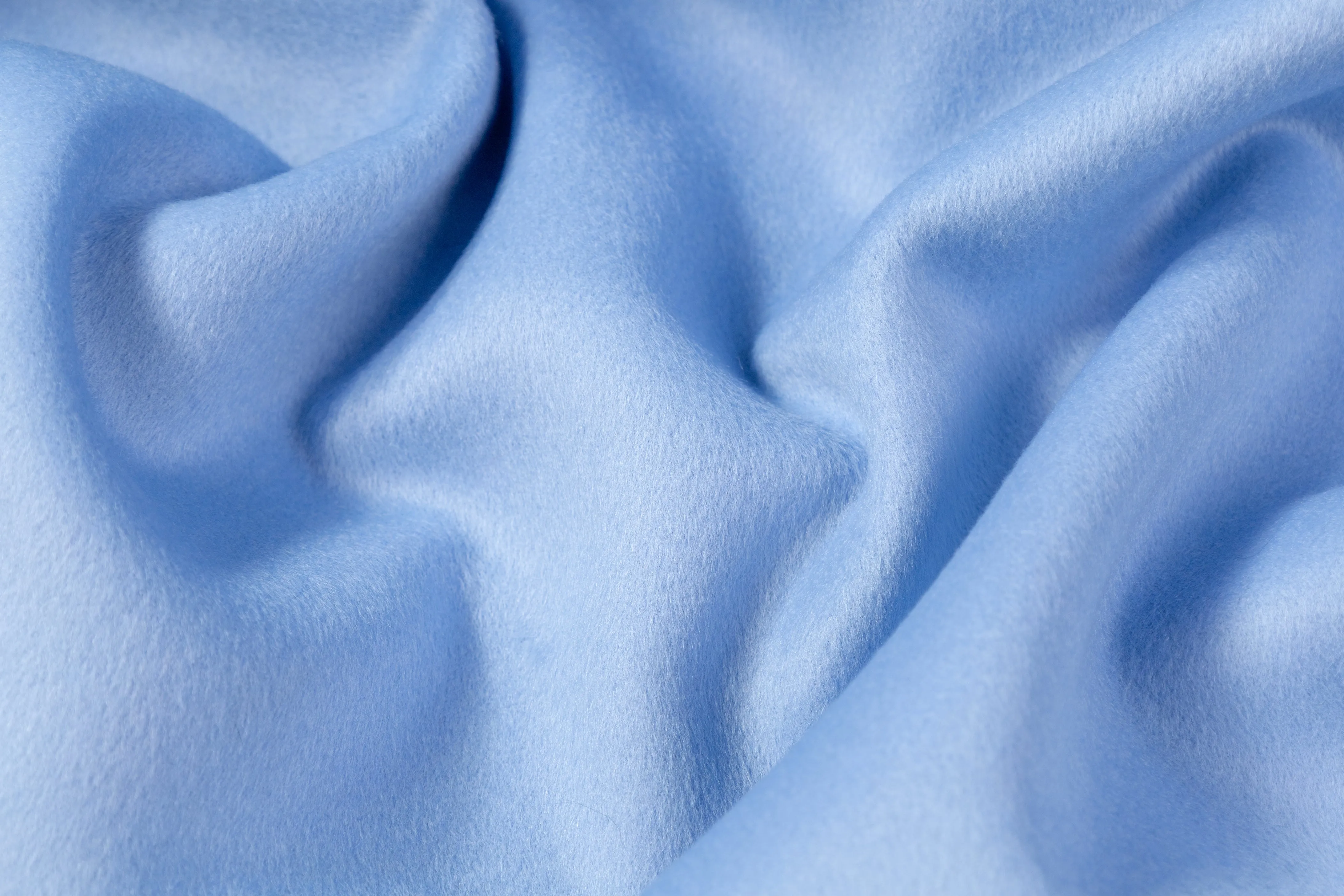 Double Faced Italian Wool Coating - Carolina Blue