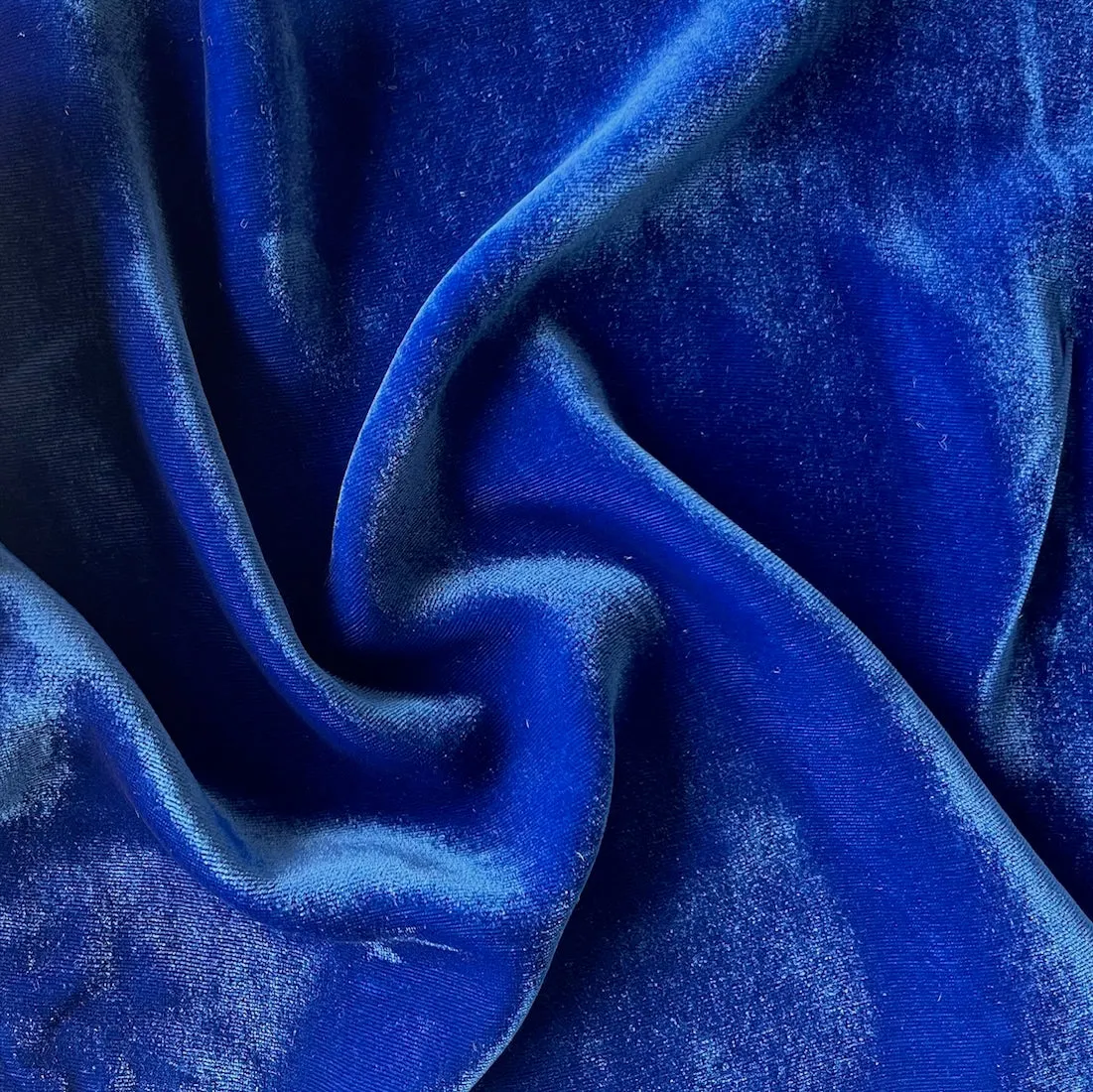 Dreamy Royal Blue Silk & Rayon Blend Velvet (Made in China)