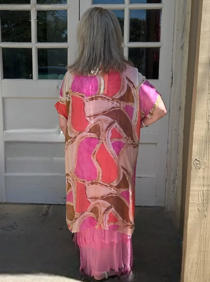 *FINAL SALE* Silk Stained Glass Print Duster - Multiple Colors