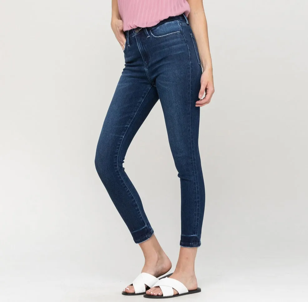 flying monkey: high rise seamless waistband ankle skinny jean - chance