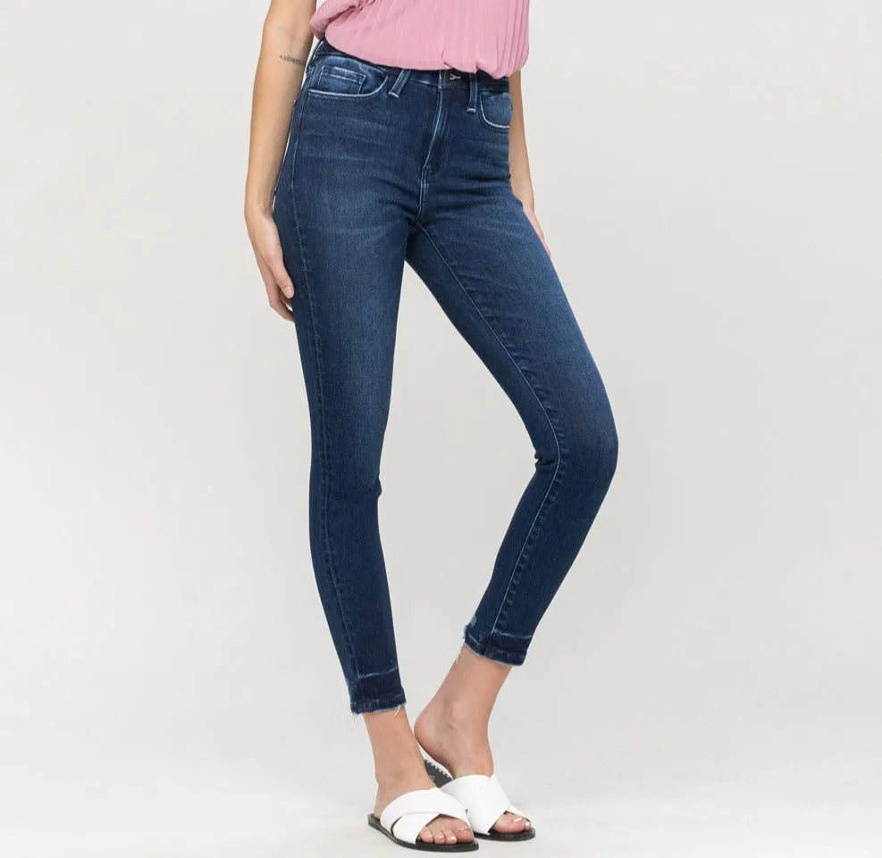 flying monkey: high rise seamless waistband ankle skinny jean - chance