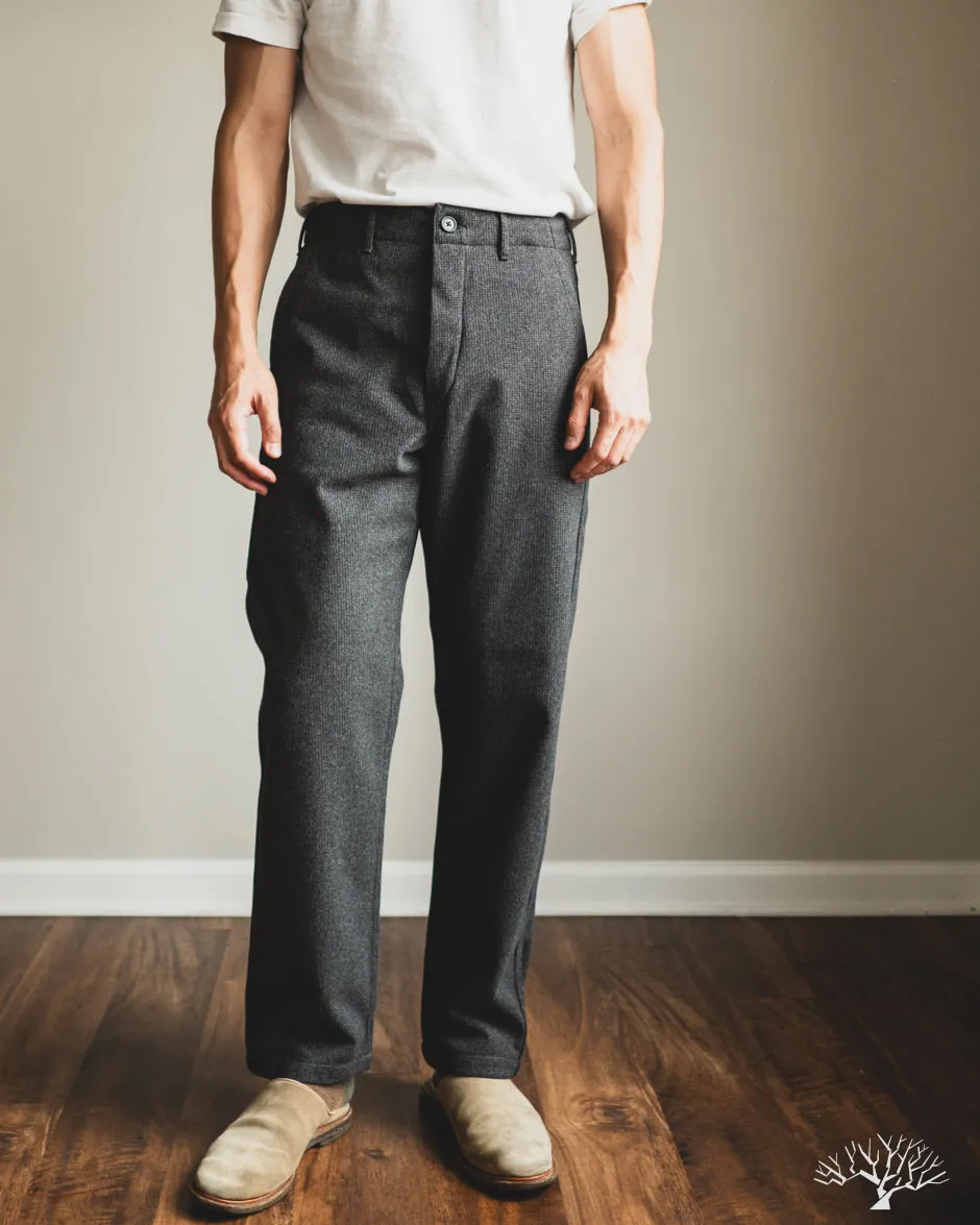 French Work Pants - Houndstooth Charcoal Grey