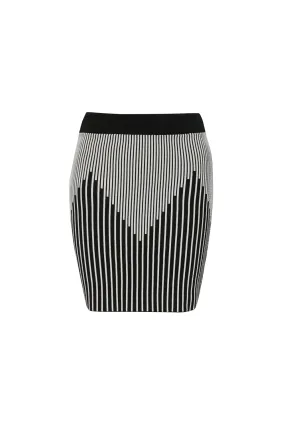 Georgia Knitted Skirt - Black & White