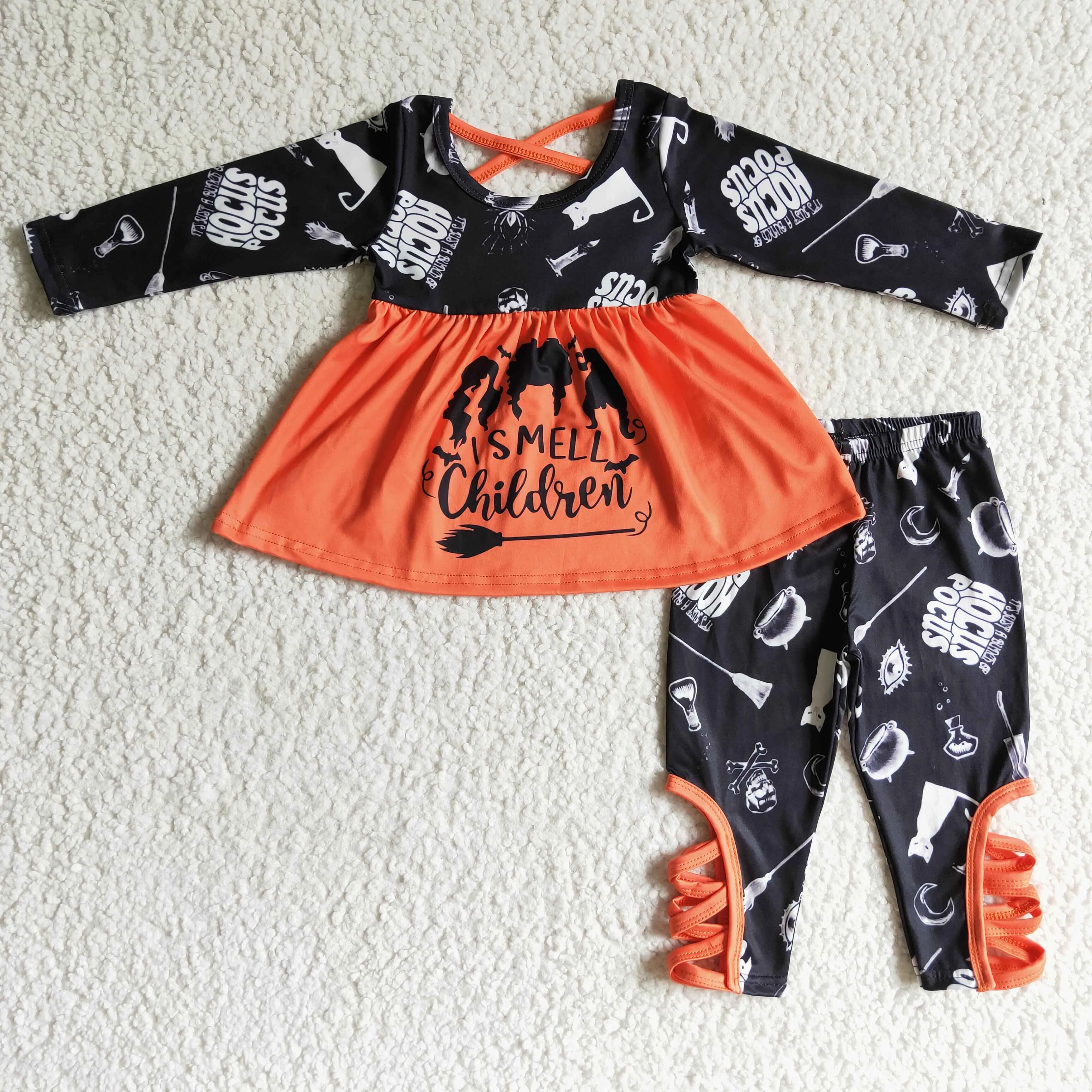 Halloween tunic tops leggings set GLP0158