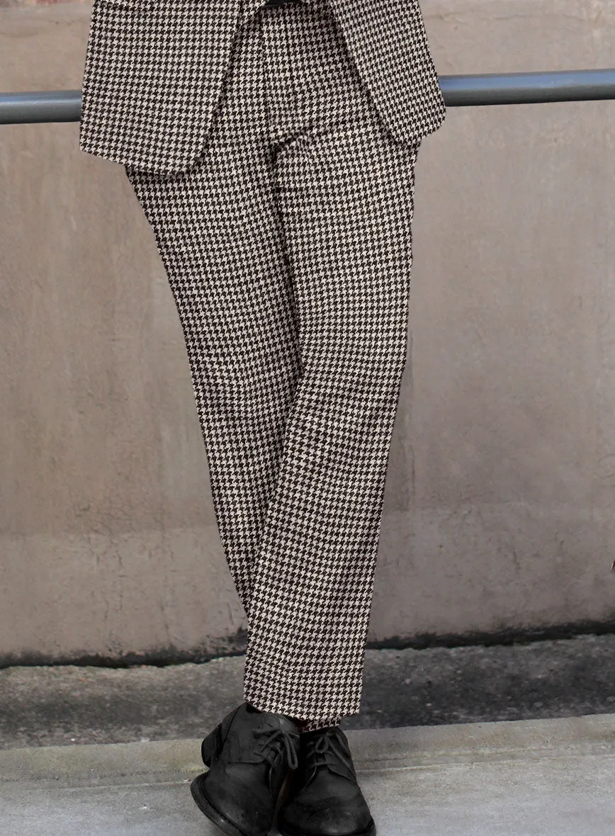 Harris Tweed Houndstooth Ebony Brown Pants