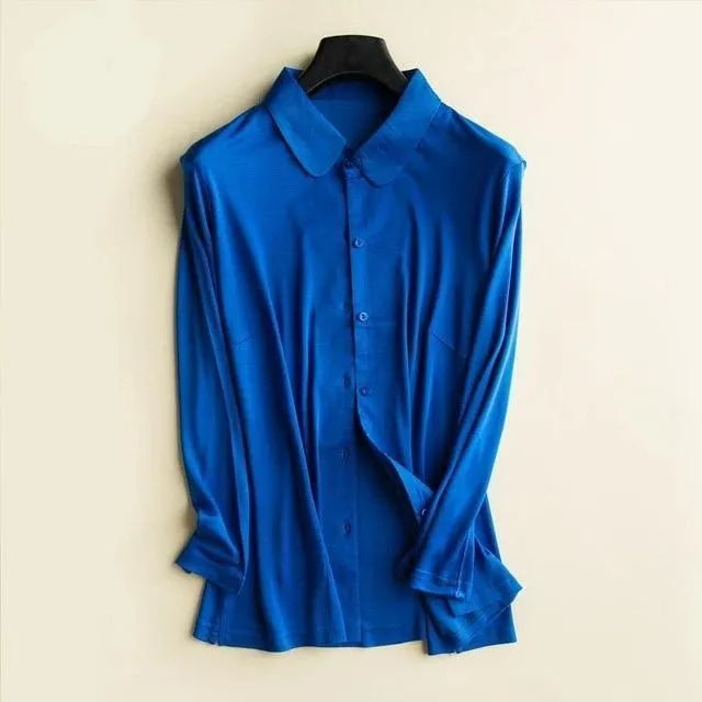 Heavy 100% Silk Knitted Silk Shirt