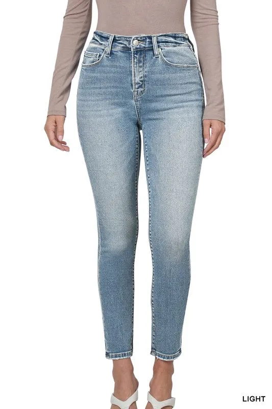 High Rise Ankle Skinny Denim Pants