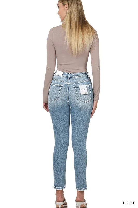 High Rise Ankle Skinny Denim Pants