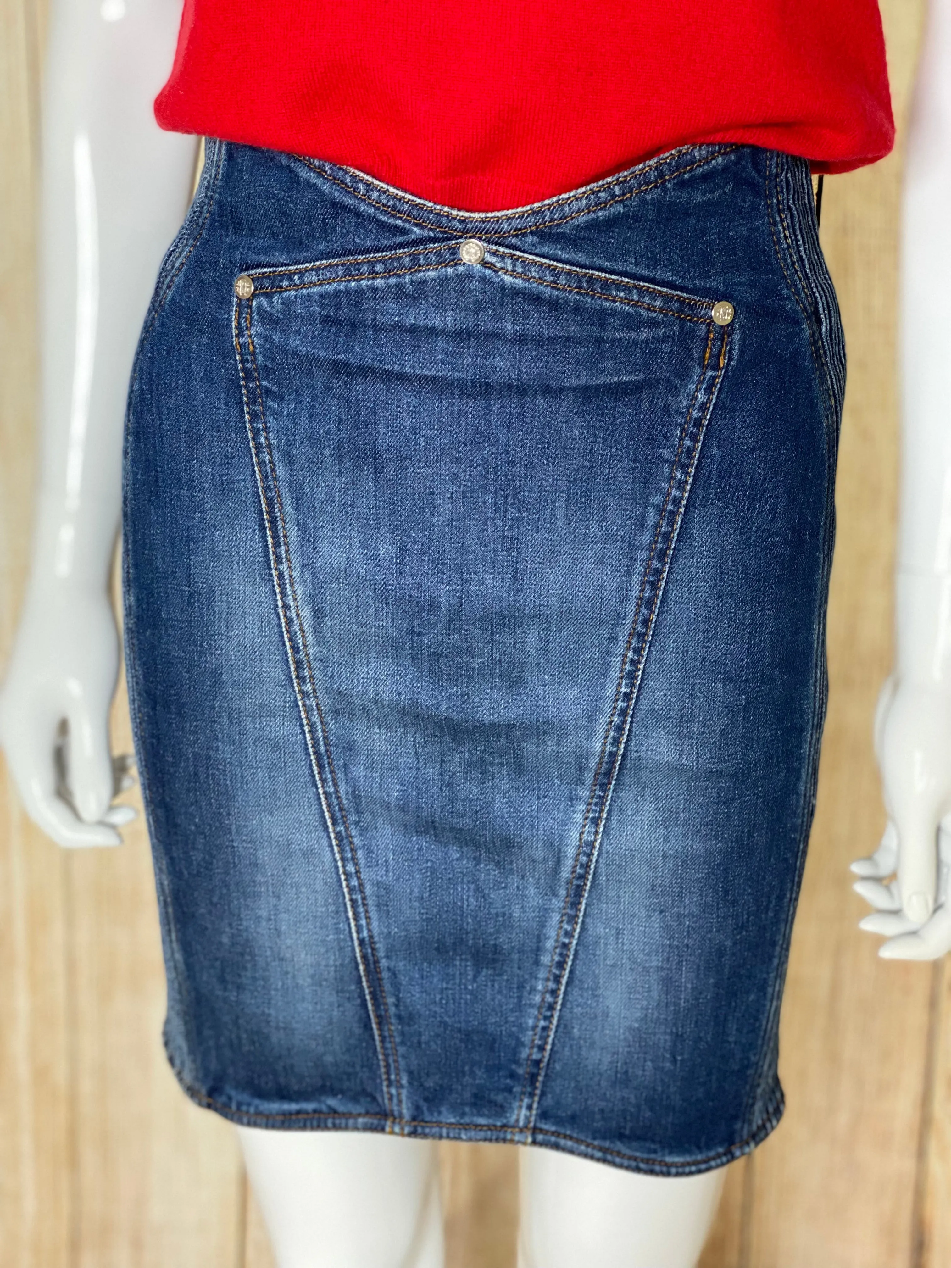 High Waisted Denim Skirt