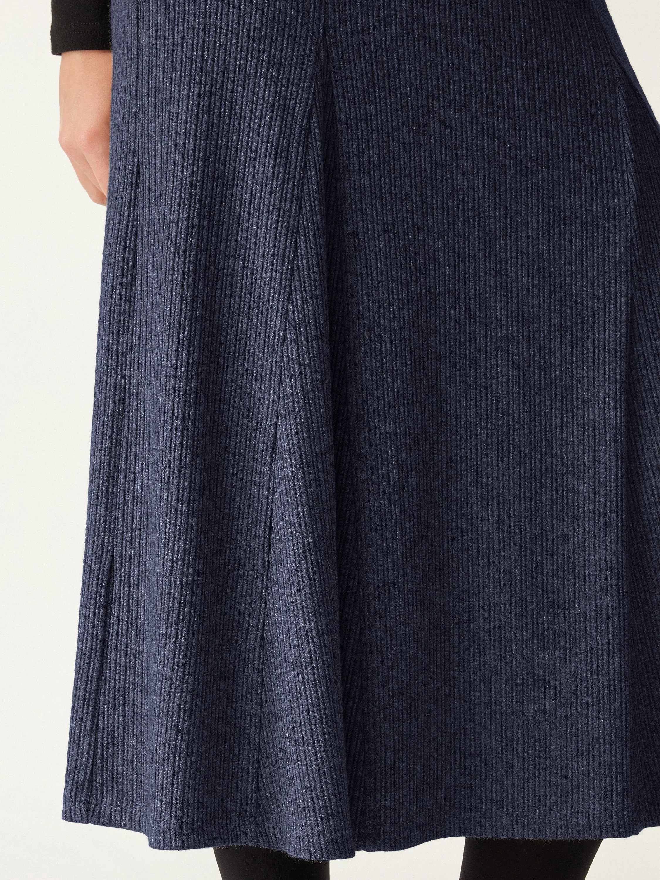 High Waisted Flare Midi Skirt