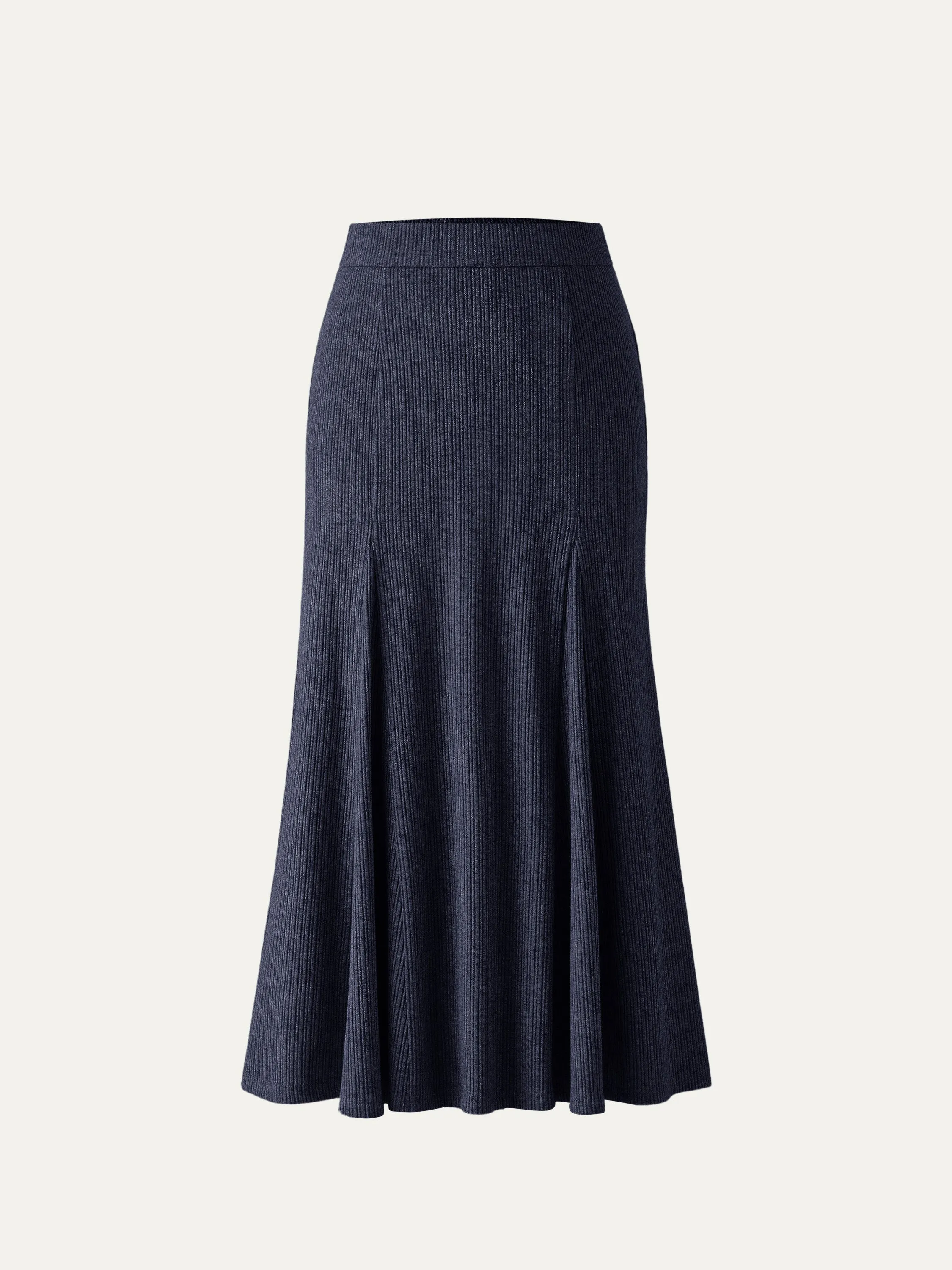 High Waisted Flare Midi Skirt