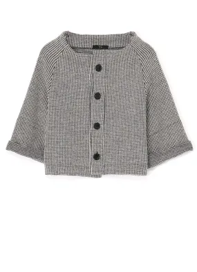 HOUNDSTOOTH JACQUARD 4-BUTTON JACKET