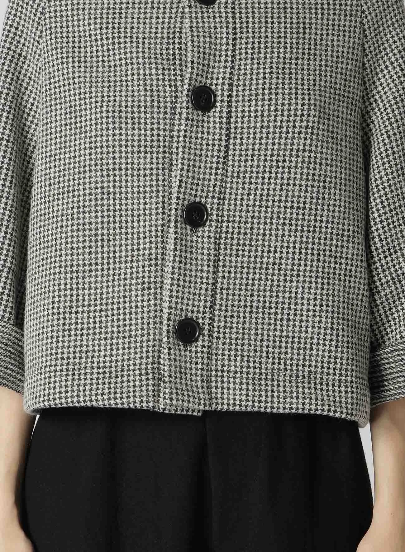 HOUNDSTOOTH JACQUARD 4-BUTTON JACKET