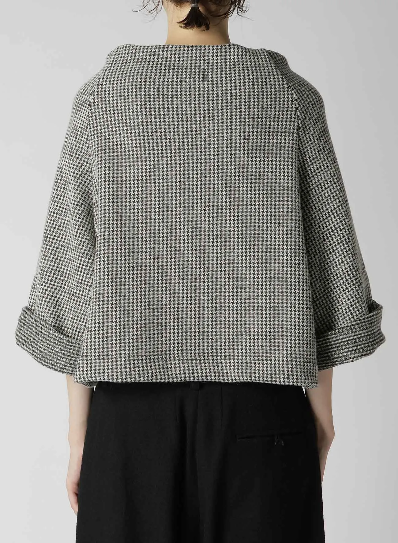 HOUNDSTOOTH JACQUARD 4-BUTTON JACKET