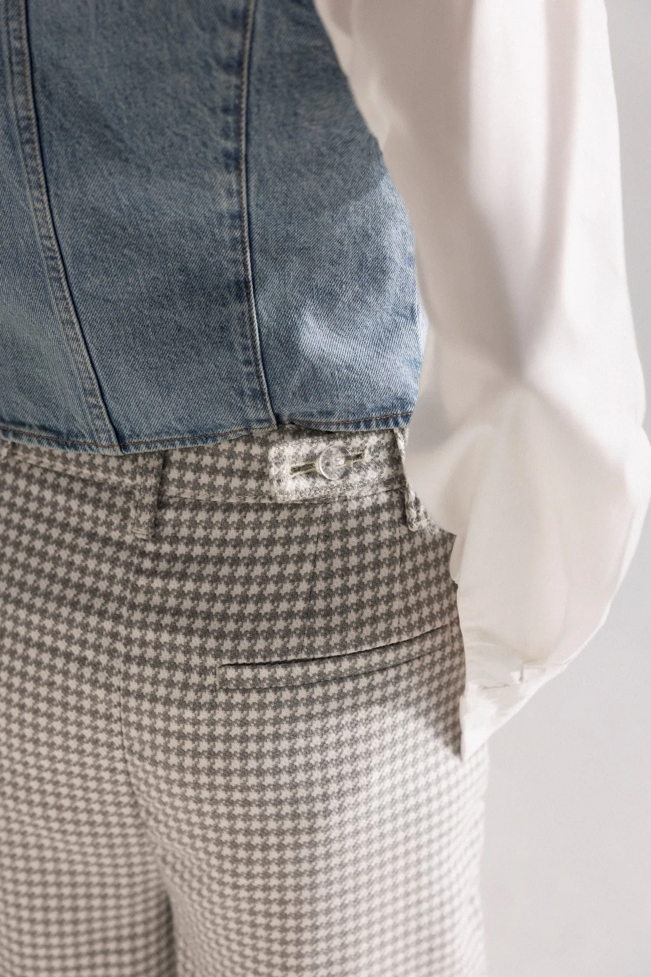 Houndstooth Pleated Pants