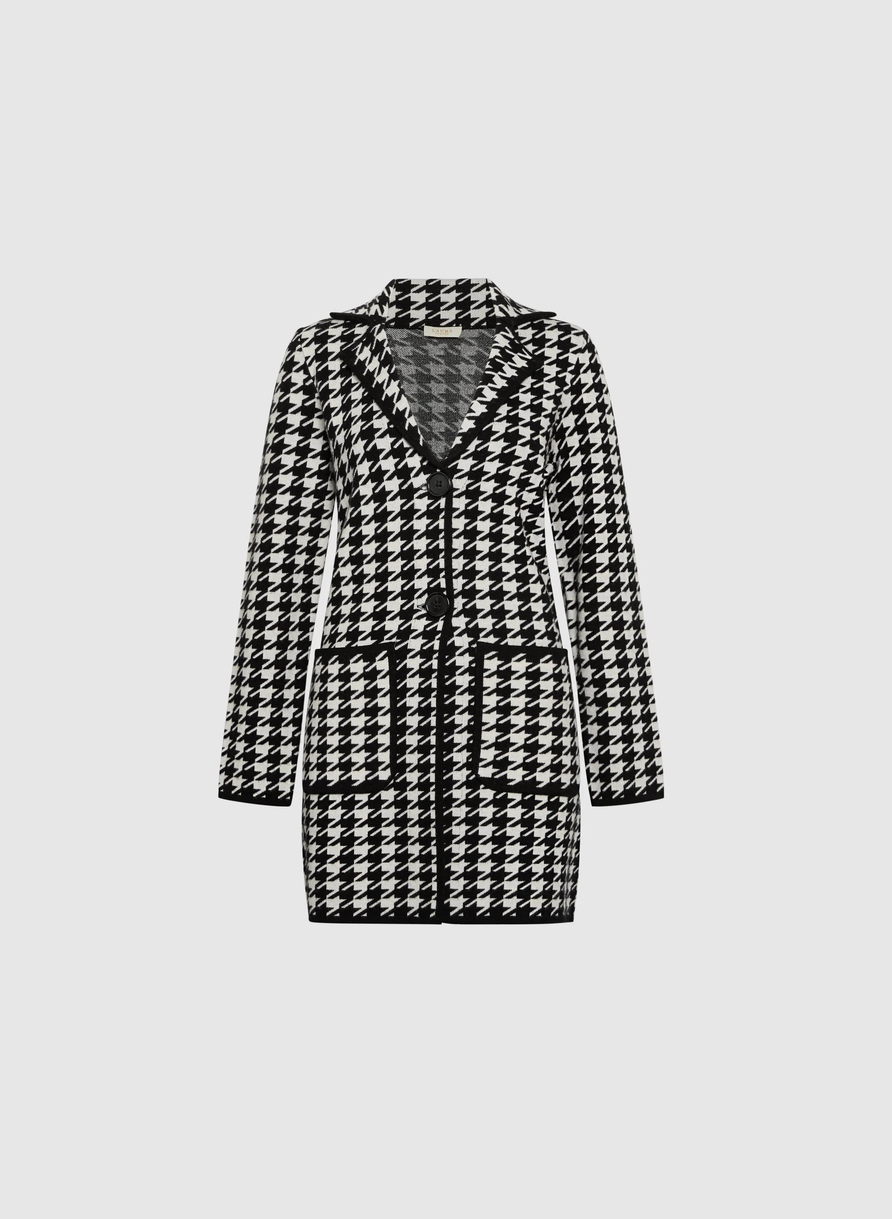 Houndstooth Print Coatigan