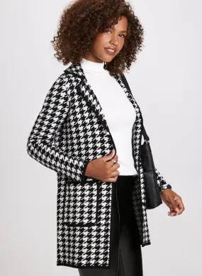 Houndstooth Print Coatigan