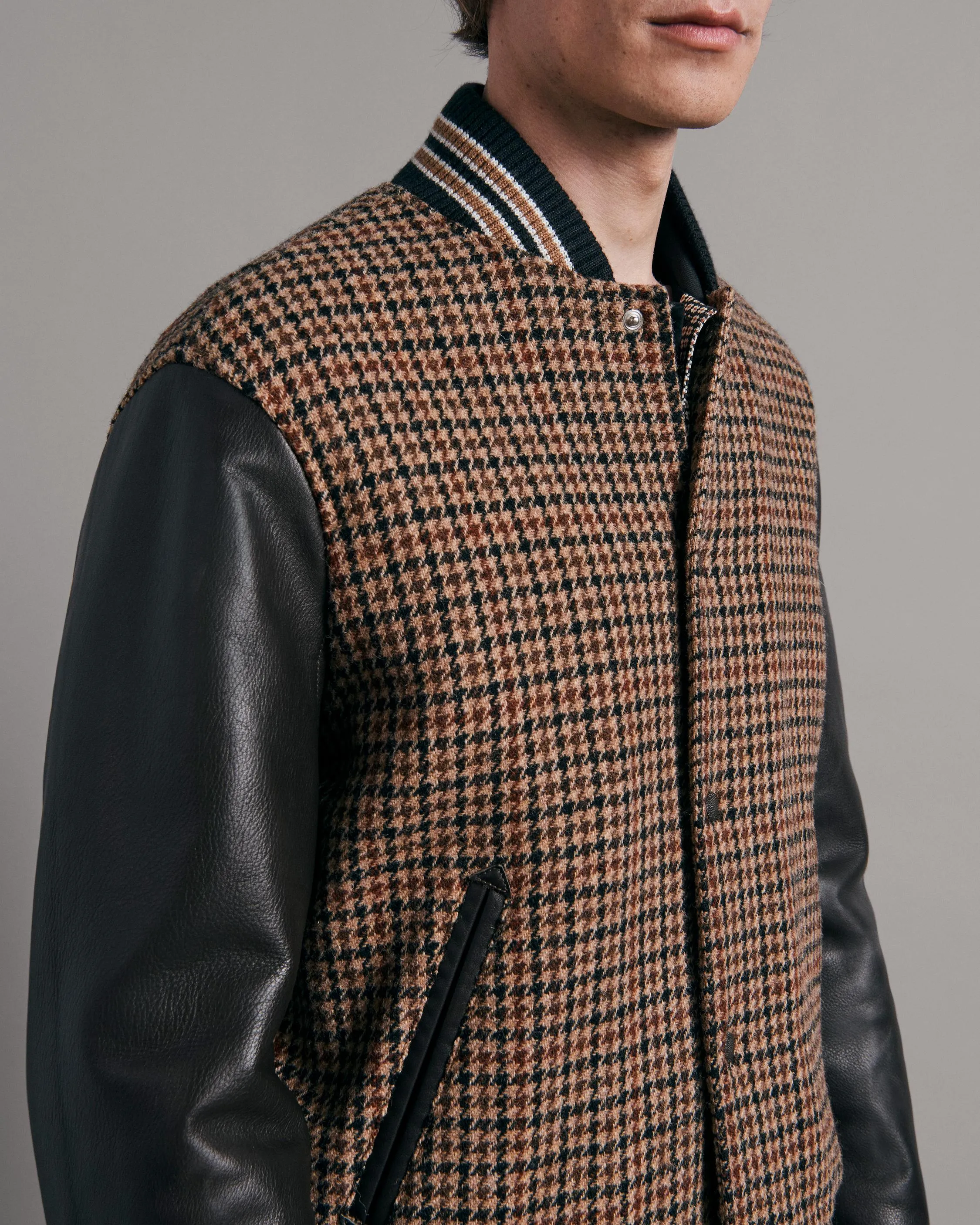 Houndstooth Varsity Jacket