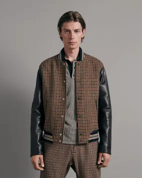 Houndstooth Varsity Jacket