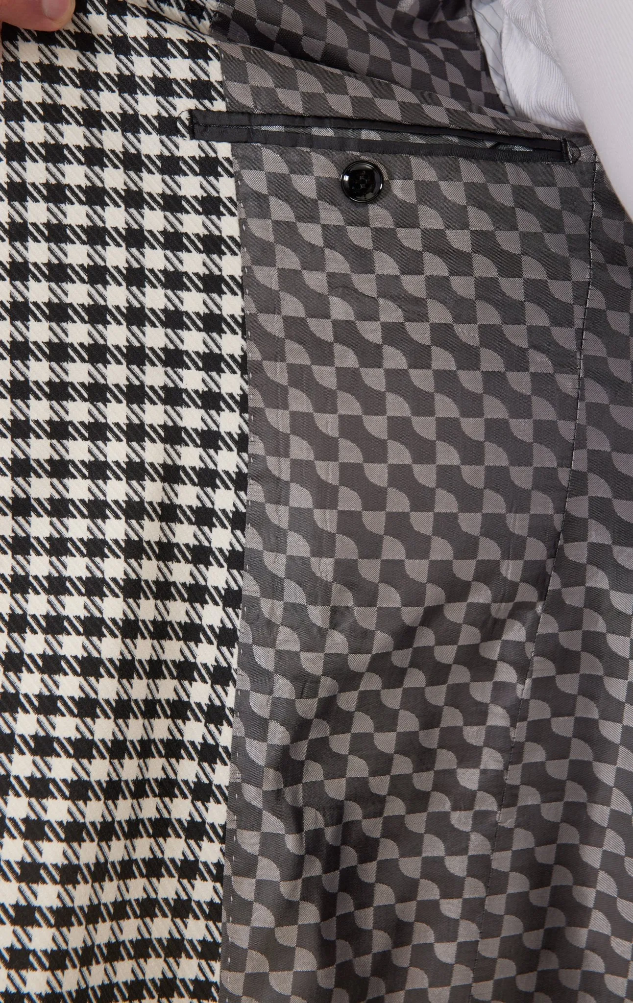 Houndstooth Weaving Peak Lapel Jacket