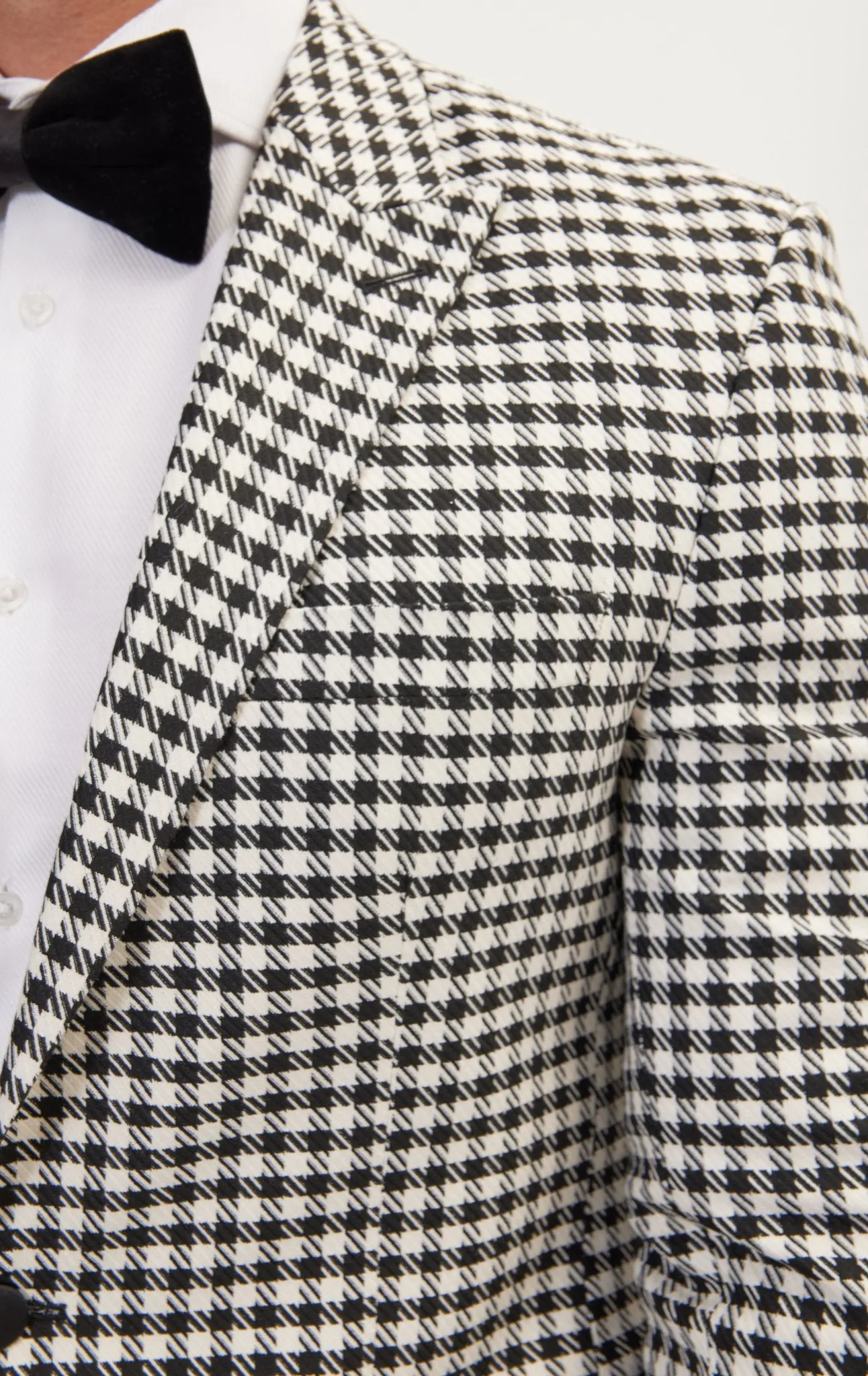 Houndstooth Weaving Peak Lapel Jacket