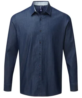 Indigo - Denim pindot long sleeve shirt