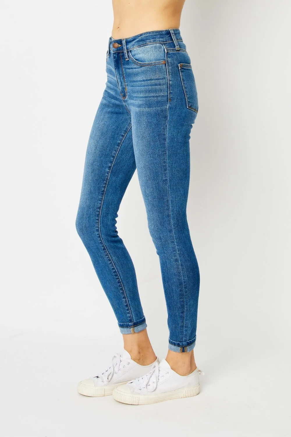 Judy Blue Full Size Cuffed Hem Skinny Jeans