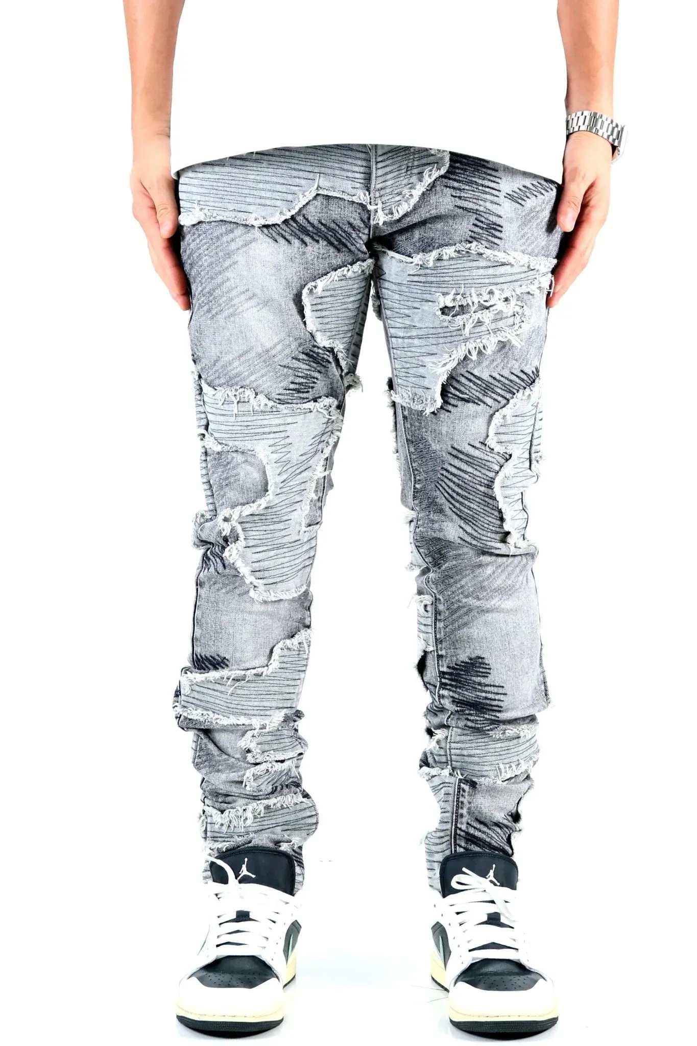 KLEEP Lin Men's Premium Heavy Washed Skinny Denim Pants