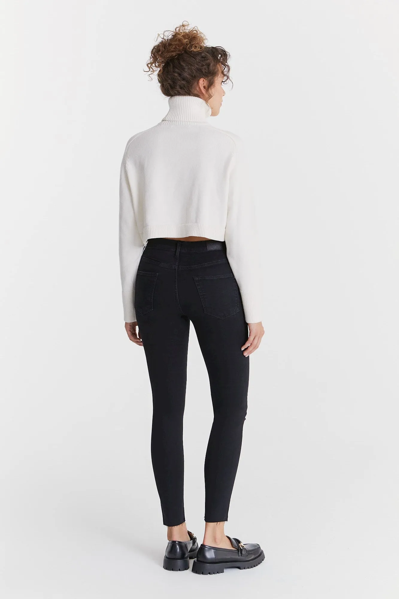 Lina - High Waist Skinny - Black Destroyed