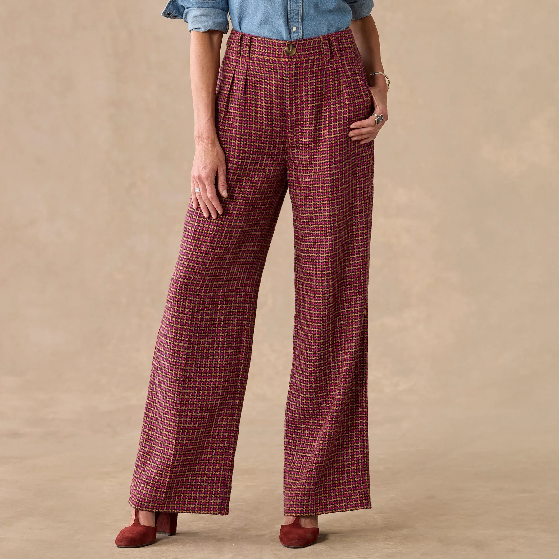 Mayra Plaid Pants, Petite