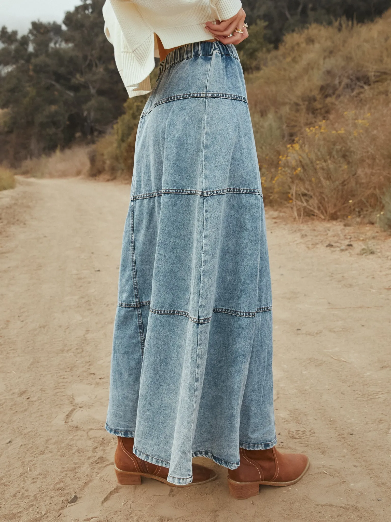 Meadows Denim Maxi Skirt